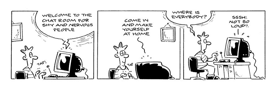Nethead strip:  Shy and nervous peoples chatroom