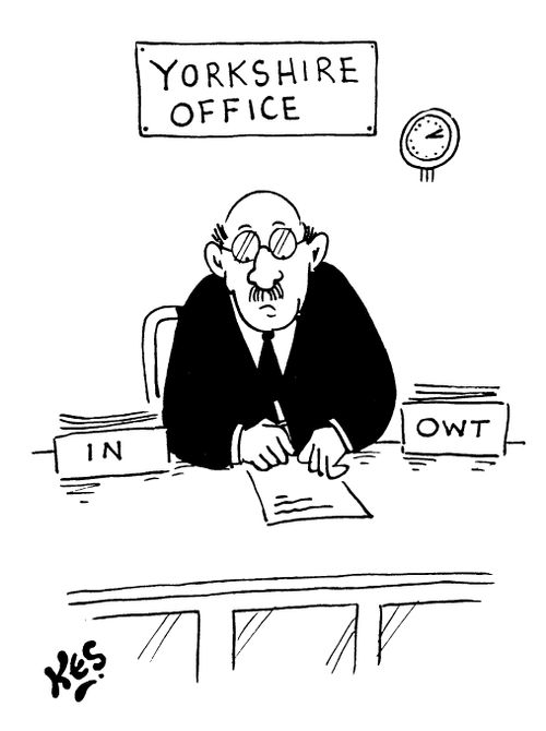 'Yorkshire Office' 'IN'  and 'OWT' trays