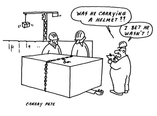 'I bet he wasn't carrying a helmet.'
