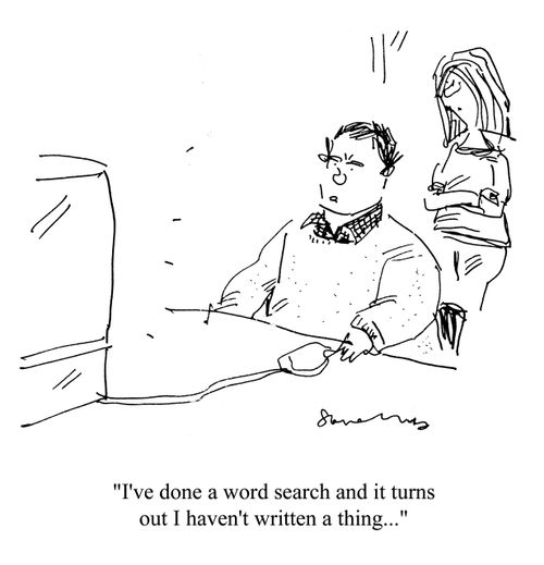 'I've done a word search and it turns out I haven't written a thing,,,'