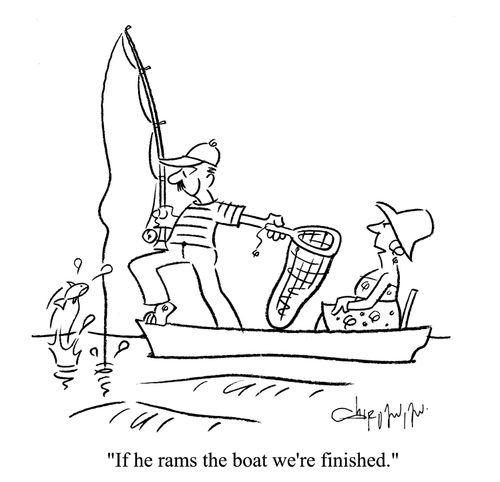'If he rams the boat we're finished.'