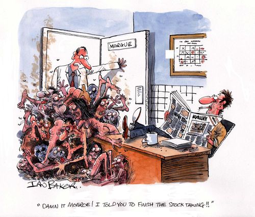 'Damn it Monroe!  I told you to finish the stock taking!!'