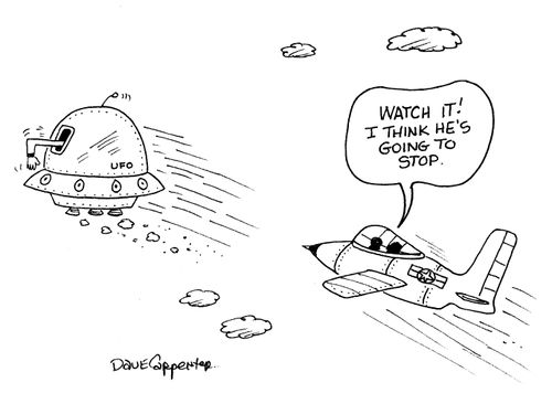 'Watch it!  I think he's going to stop!'