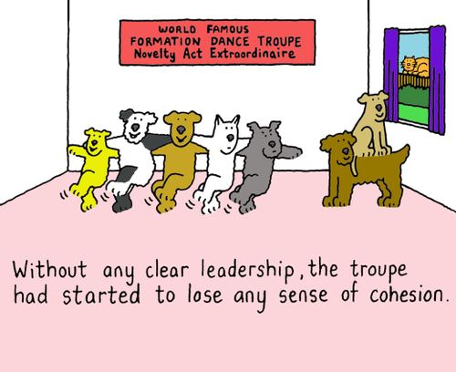 The dog dance troupe.