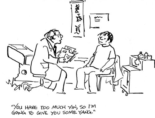 'You have too much yin, so I'm going to give you some yang.'
