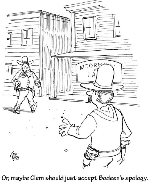 Or, maybe Clem should just accept Bodeen's apology.