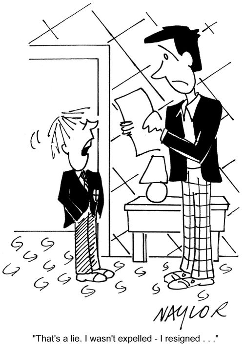 'That's a lie. I wasn't expelled - I resigned . . .'