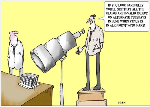 'If you look carefully you'll see that all the claims are invalid except on alternate Tuesdays in June when Venus is in alignment with Mars.'