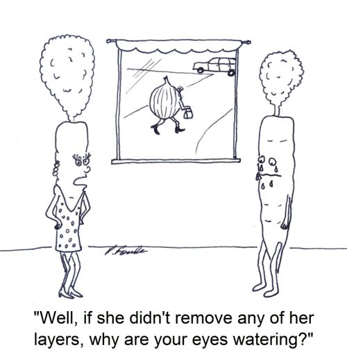 'Well, if she didn't remove any of her layers, why are your eyes watering?'