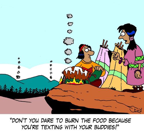 'Don't you dare to burn the food because you're texting with your buddies!'