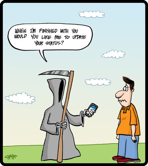 'When I'm finished with you would you like me to update your status?'