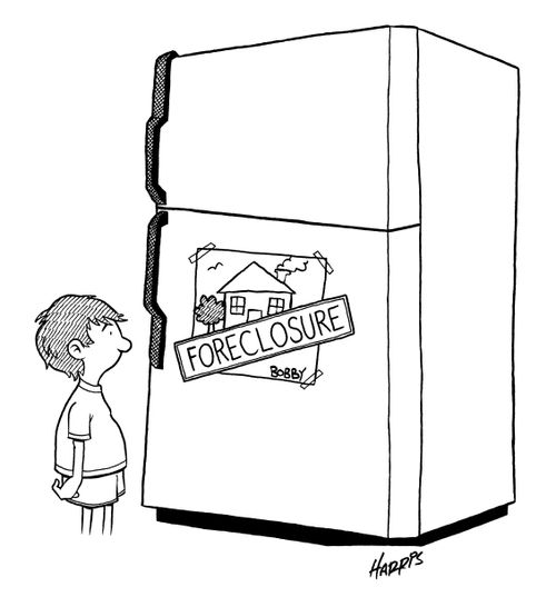 Foreclosure on a drawing of a house.