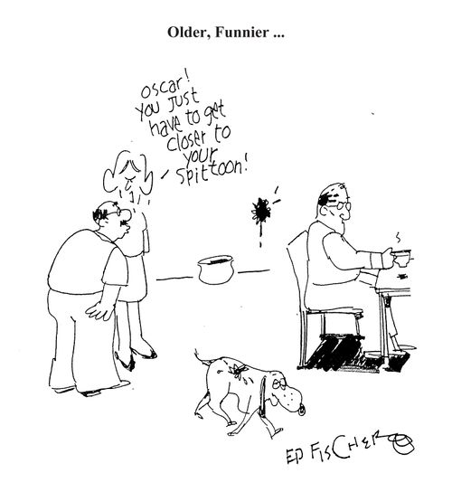 'Oscar! You just have to get closer to your spittoon!'