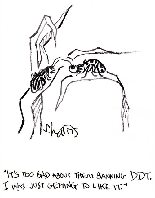 'It's too bad about them banning DDT.  I was just getting to like it.'