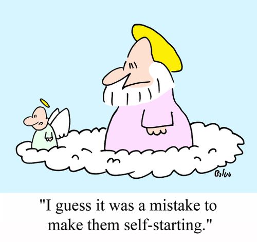 'I guess it was a mistake to make them self-starting.'