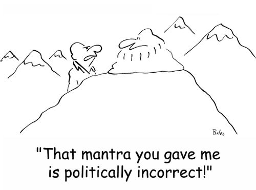'That mantra you gave me is politically incorrect!'