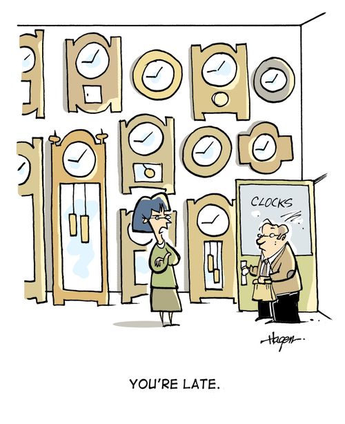 'You're late.'