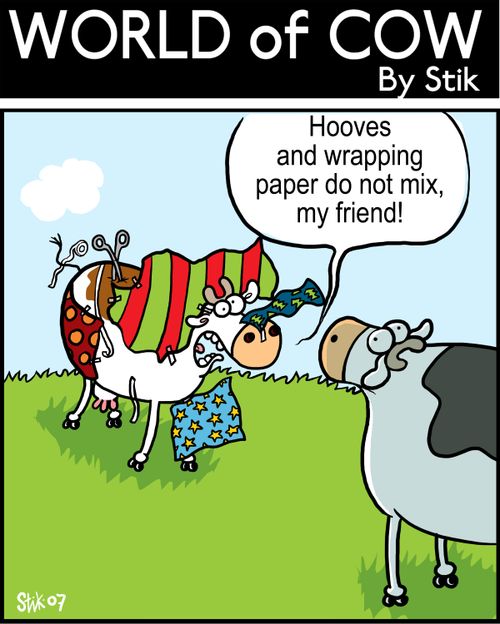 Hooves and wrapping paper don't mix, my friend!