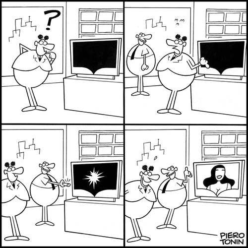 New tv screen shows more cleavage.