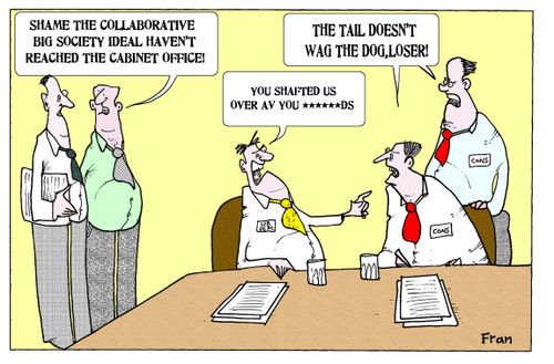 'Shame the collaborative big Society ideal haven't reached the cabinet office.'