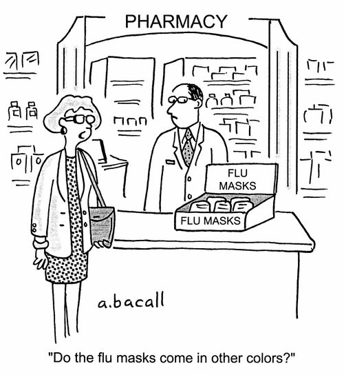 'Do the flu masks come in other colors?'