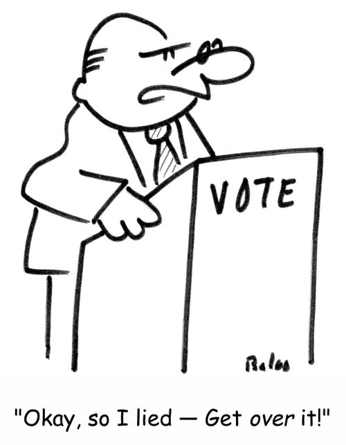 VOTE, 'Okay, so I lied -- Get over it'