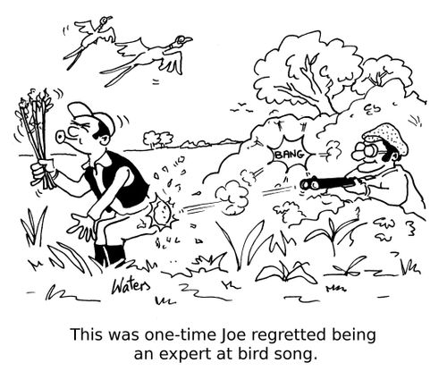 This was one time Joe regretted being an expert at bird song.