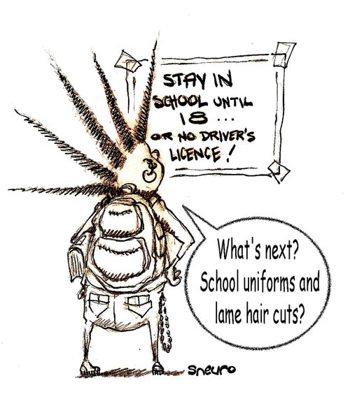 Stay in school until 18 or no driver's license!