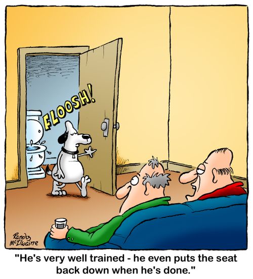 'He's very well trained - he even puts the seat back down when he's done.'
