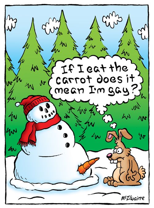 'If I eat the carrot does it mean I'm gay?'