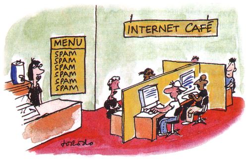 Spam on the Menu at Internet Cafe.