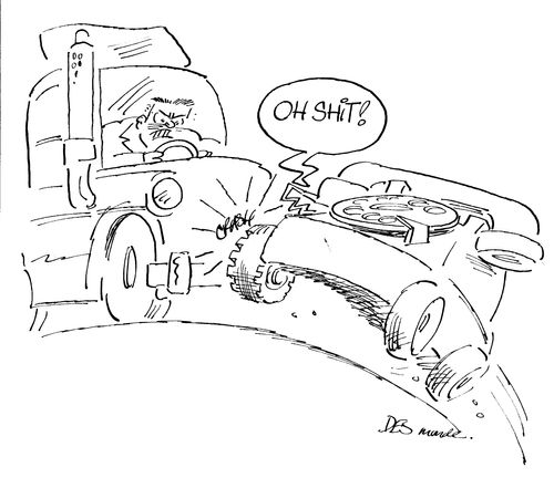 Direct Line telephone being hit by a car.