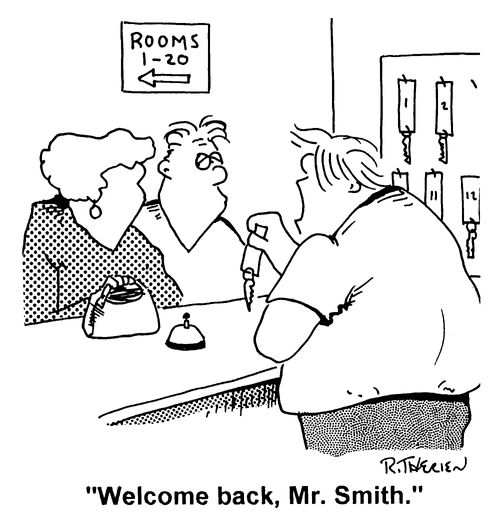 "Welcome back Mr Smith"