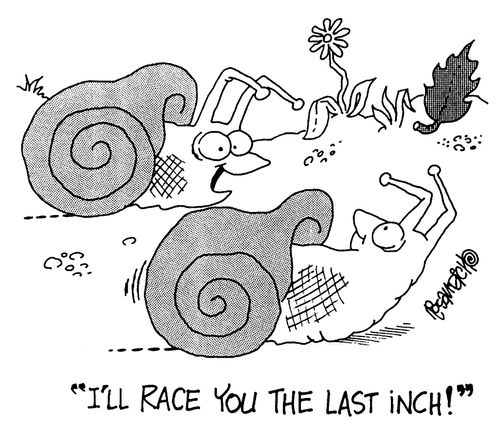 "I'll race you the last inch."