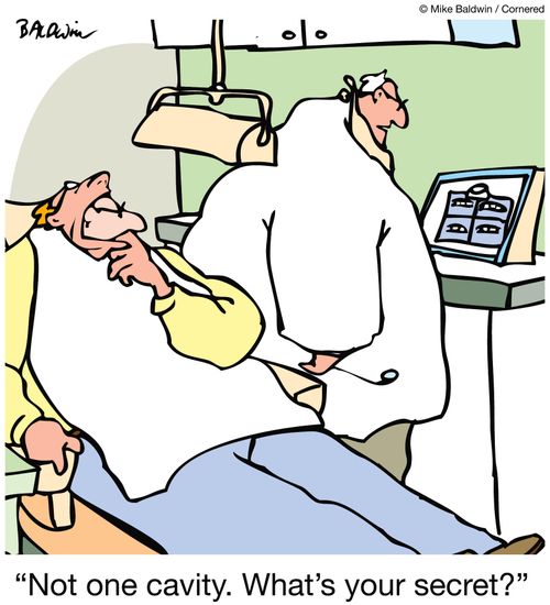 "Not one cavity. What's your secret?"