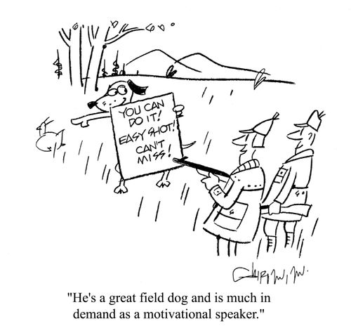'He's a great field dog and is much in demand as a motivational speaker.'