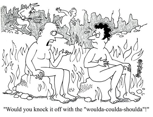 'Would you knock it off with the 'woulda-coulda-shoulda'!'
