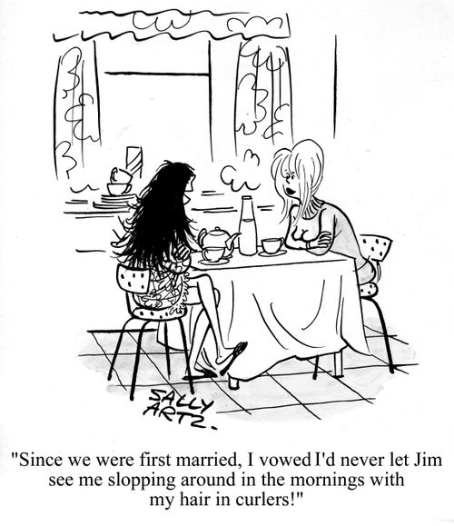'Since we were first married, I vowed I'd never let Jim see me slopping around in the mornings with my hair in curlers!'