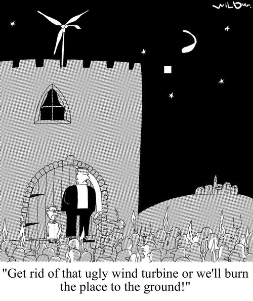 'Get rid of that ugly wind turbine or we'll burn the place to the ground!'