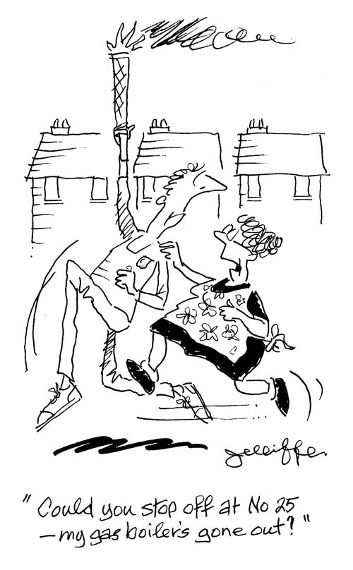 'Could you stop off at No. 25 - my gas boiler's gone out?'