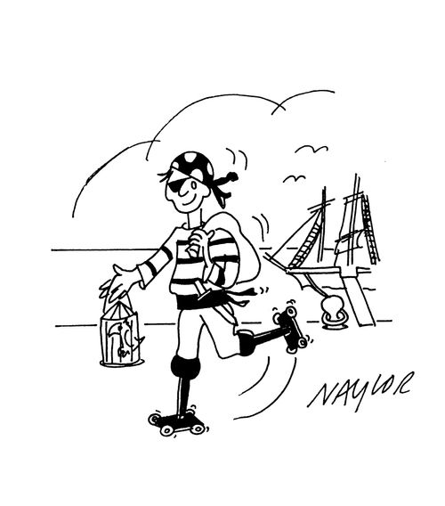 Pirate on skates.
