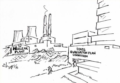 Nuclear plant is next to a State Evacuation Plan Commission.