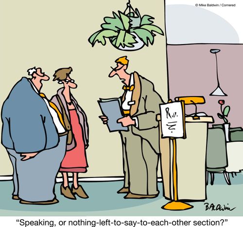 'Speaking, or nothing-left-to-say-to-each-other section?'
