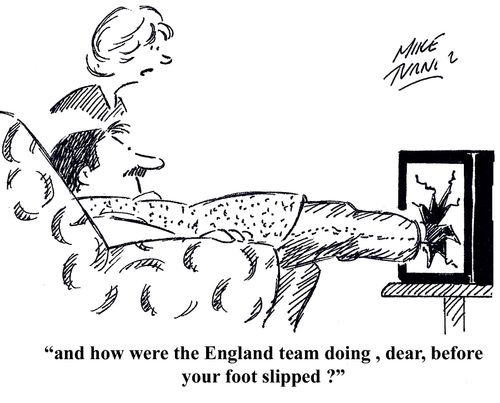 How were the England team doing before your foot slipped?
