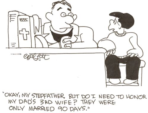 'Okay, my stepfather, but do I need to honour my dad's 3rd wife?  They were only married 90 days.'