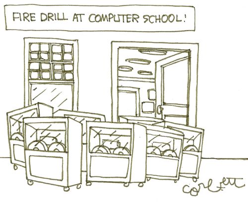 Fire drill at Computer School