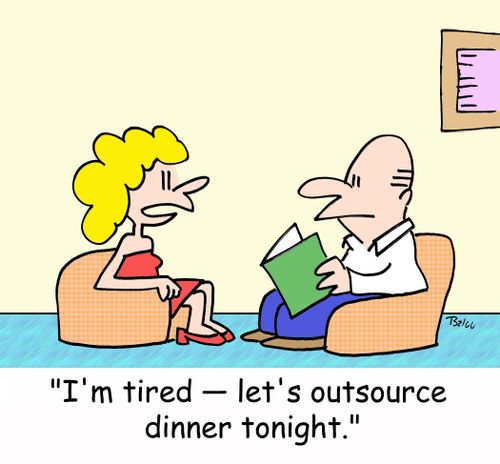 'I'm tired - let's outsource dinner tonight.'