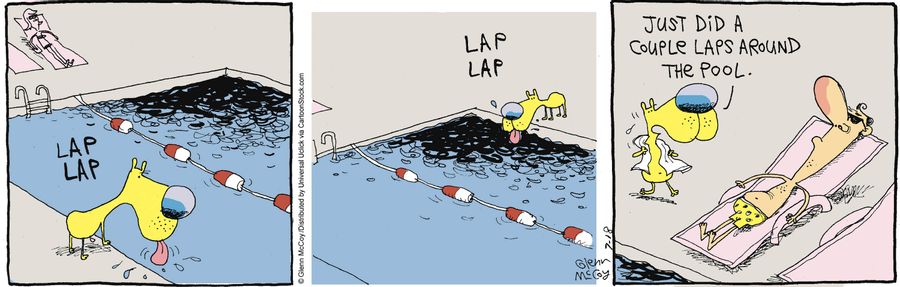 'Just did a couple of laps around the pool.'