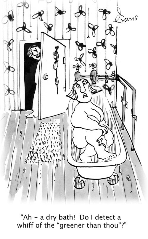 'Ah - a dry bath! Do I detect a whiff of the greener than thou?'