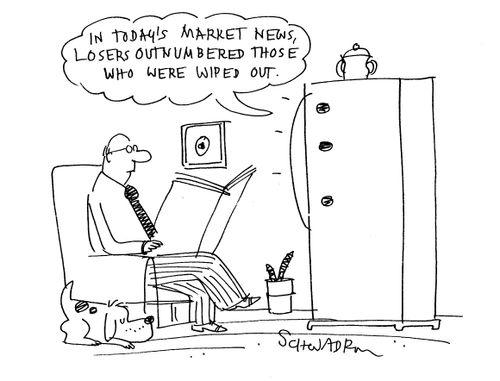 'In today's market news, losers outnumbered those who were wiped out.'